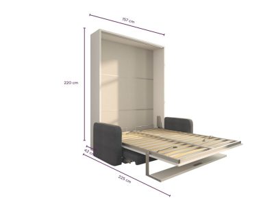 Letto a scomparsa 140 Verticale 1 Mensola Divano Big