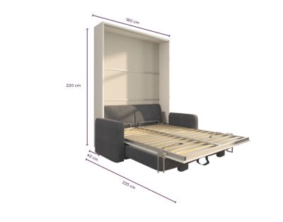 Letto a scomparsa 140 Verticale Divano Big Contenitore