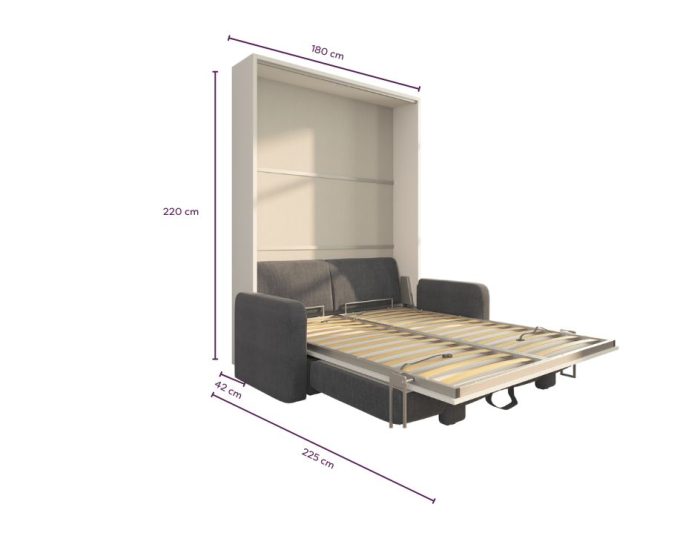 Letto a scomparsa 140 Verticale Divano Big Contenitore