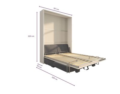Letto a scomparsa 140 Verticale Divano Easy Contenitore