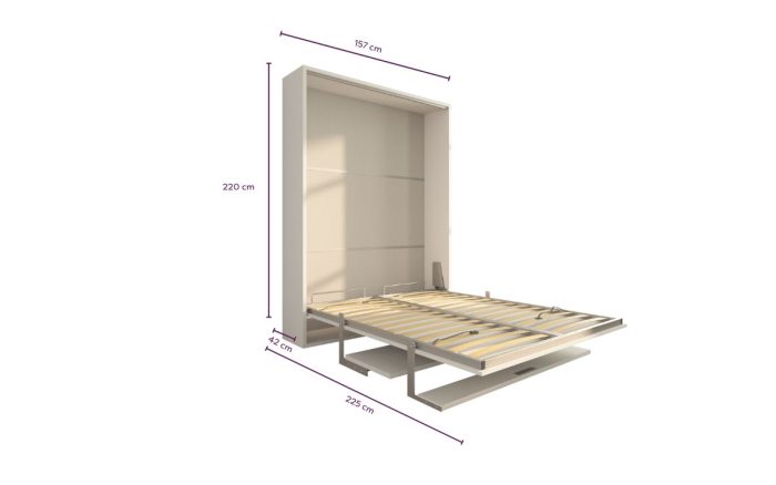Letto a scomparsa 140 Verticale Scrivania e Mensola