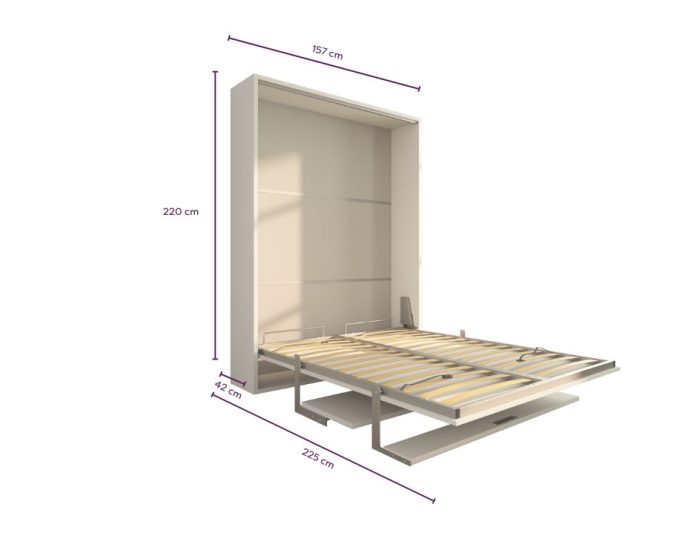 Letto a scomparsa 140 Verticale Scrivania e Mensola