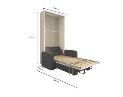 Letto a scomparsa 90 Verticale Divano Big Contenitore