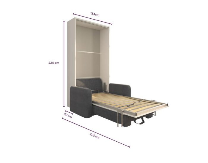 Letto a scomparsa 90 Verticale Divano Big Contenitore