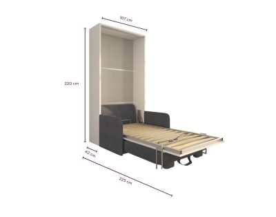Letto a scomparsa 90 Verticale Divano Slim Contenitore