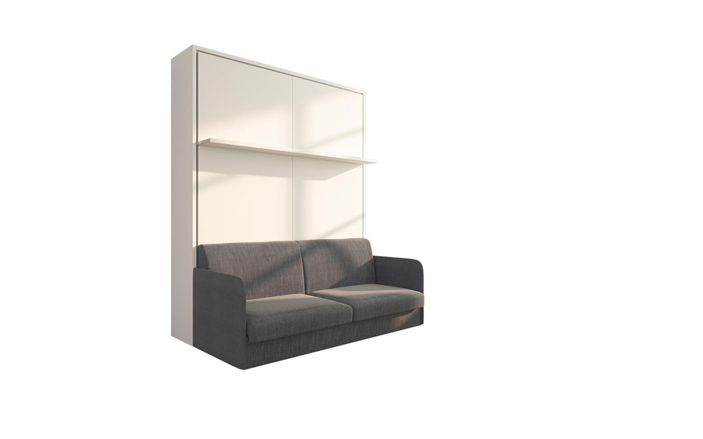 Brezza 160 Slim - Divano letto matrimoniale ribaltabile a parete con mensola e movimento semi automatico