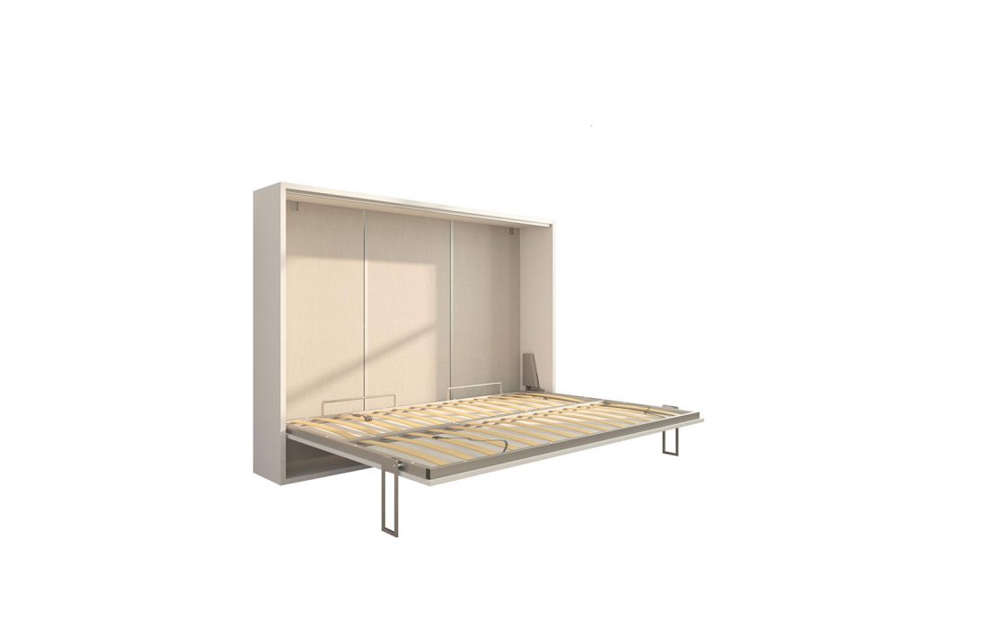 Piuma 140 Orizzontale - Mobile letto a scomparsa da due piazze con rete 140 x 200 cm