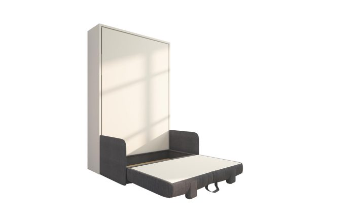 Piuma Sofa 120 Slim - Mobile letto ribaltabile da una piazza e mezzo con divano due posti contenitore