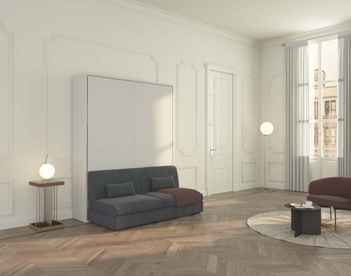 Divano letto o mobile letto? Entrambi, con il letto matrimoniale a scomparsa con divano tre posti