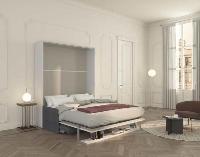 Il letto matrimoniale può alloggiare un comodo materasso alto fino a 24cm