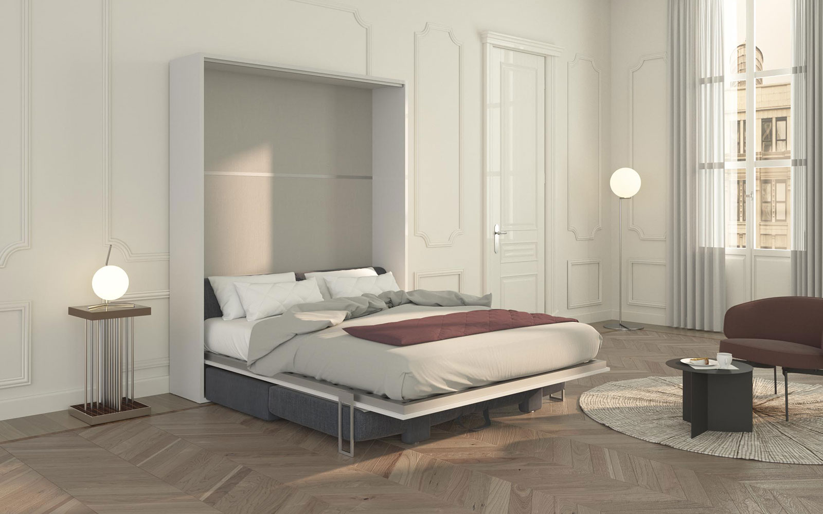 Piuma Sofa 160 - Letto a scomparsa matrimoniale con divano Easy