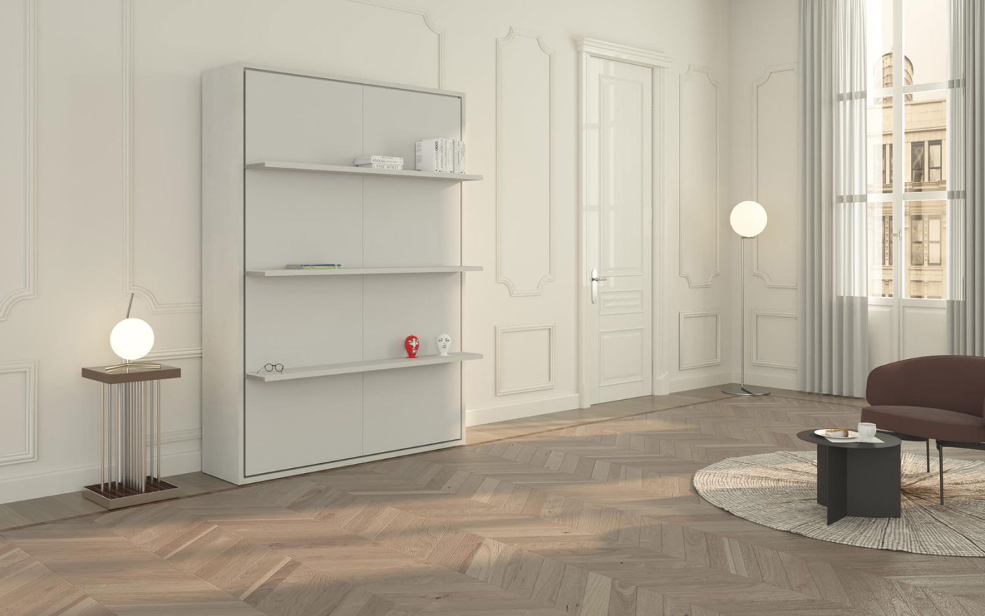 Velo tre 140 è una libreria che nasconde un letto a scomparsa a due piazze