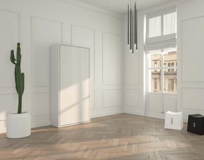 Letto a scomparsa verticale ad apertura manuale e discesa assistita