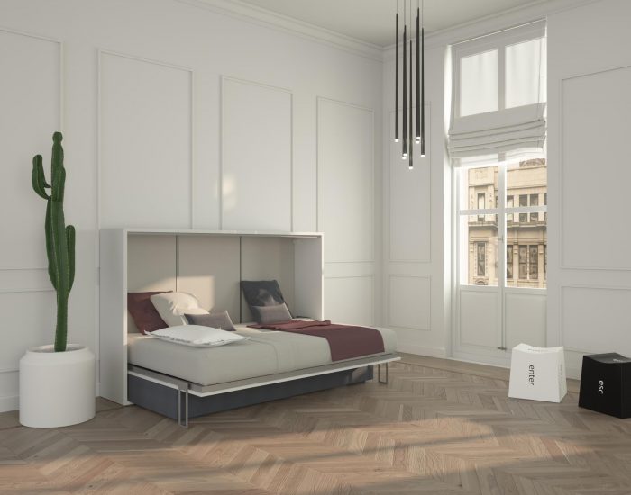 Un comodo letto a una piazza e mezzo ribaltabile con divano fino a quattro posti