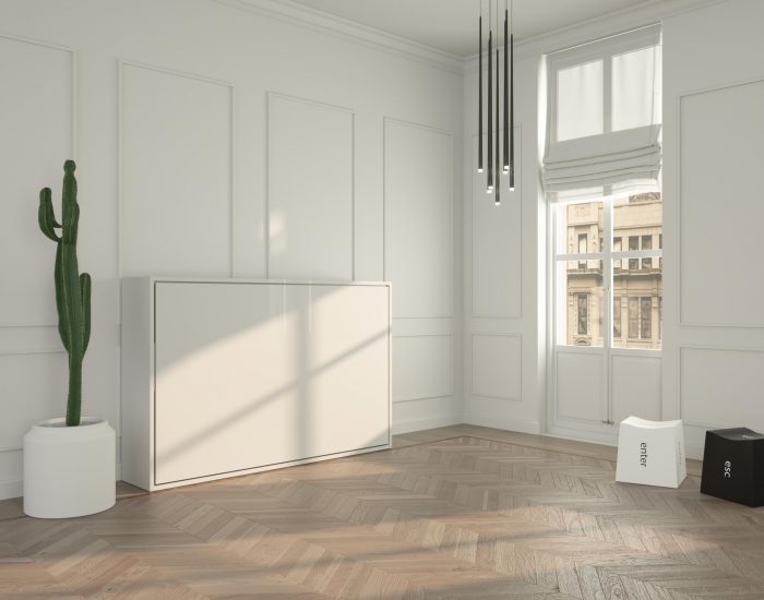 Meno di un metro e mezzo di altezza per il letto a scomparsa Piuma 120 Orizzontale