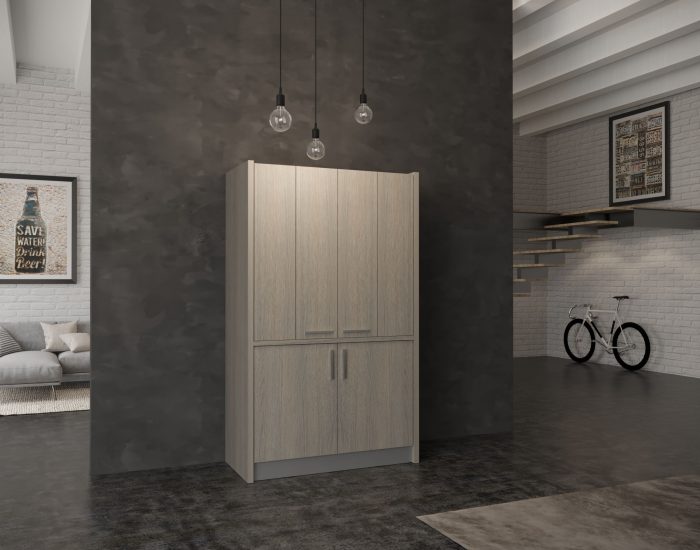 La realizzazione più fedele del temine cucina a scomparsa, con ante a fazzoletto