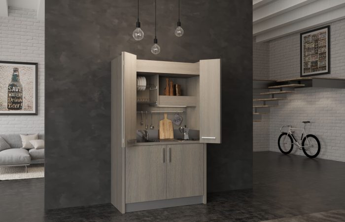 Brianza - mini cucina a scomparsa con sportelli tipo armadio