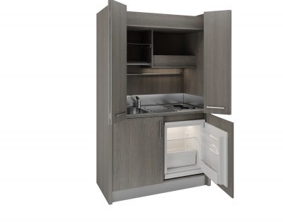 Brianza DX - Cucina armadio a scomparsa con ante da 1 metro e 30 cm