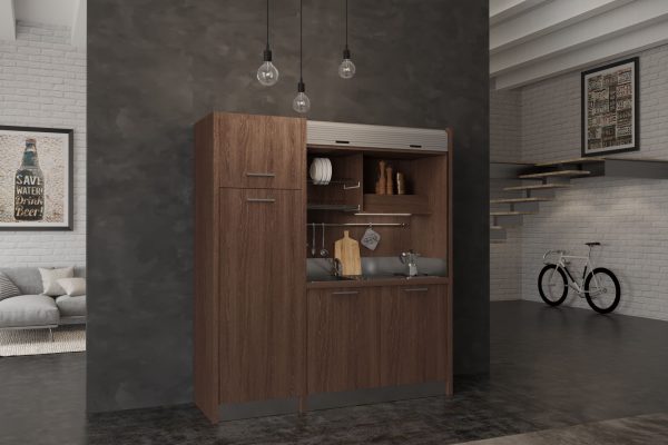 Conero - cucina monoblocco a scomparsa con serranda