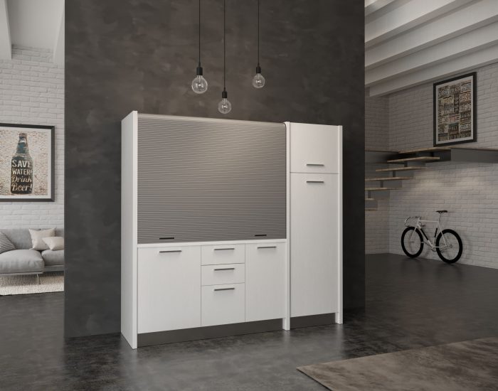 Il colore candido del legno bianco frassinato si adatta discretamente a tutti gli stili di arredo