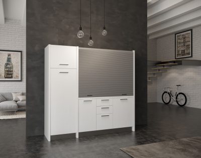 Chiudendo la serranda tutto il piano di lavoro scompare, e con esso il disordine