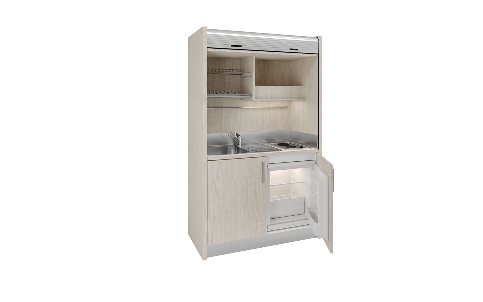 Salento SX - Mini cucina con serranda completa monoblocco in 130cm