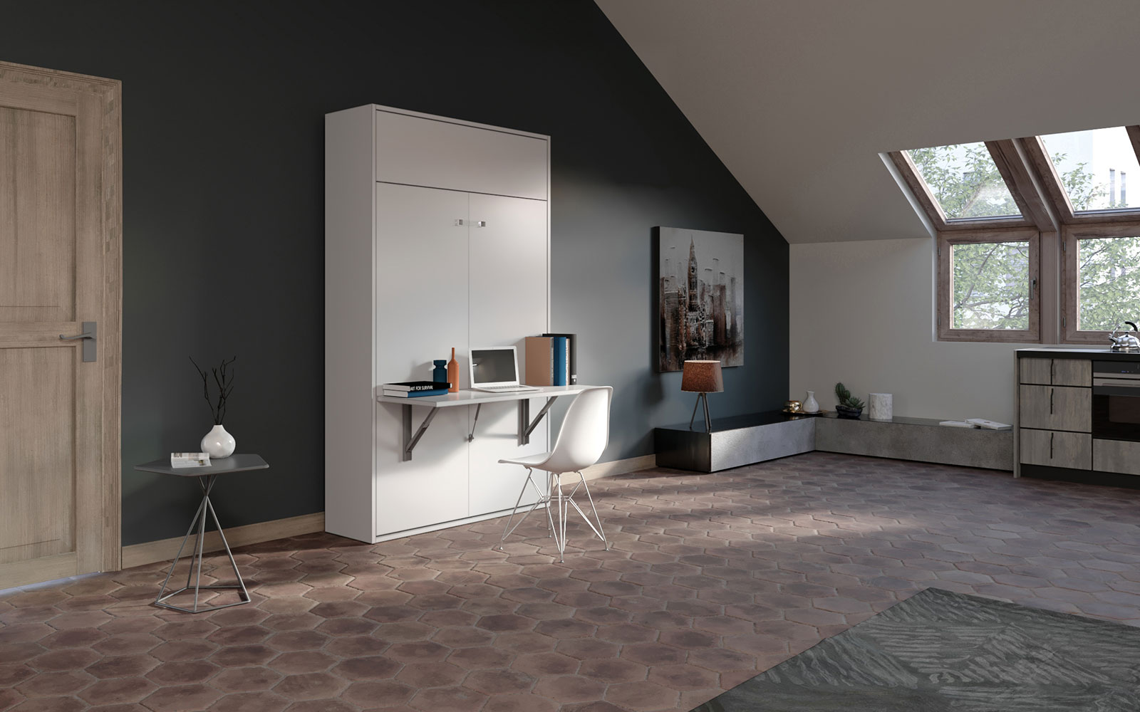 Letto Scomparsa Una Piazza Mezza Orizzontale