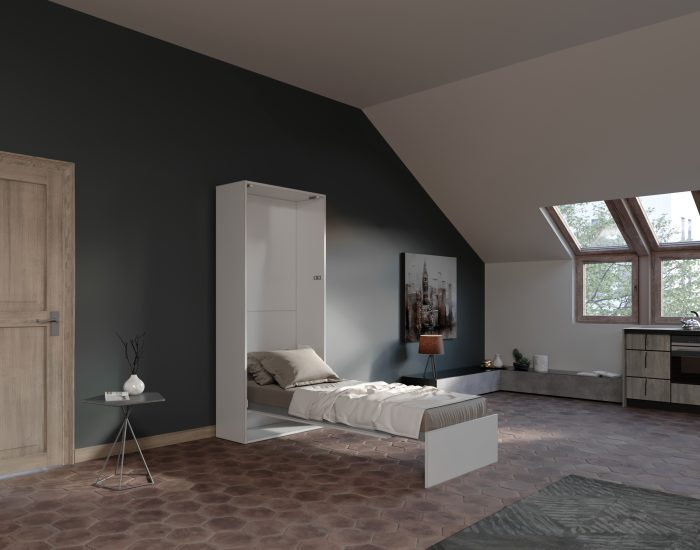 Aria 85 – Letto verticale scomparsa salvaspazio singolo aperto