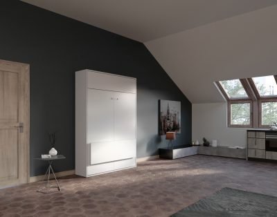 Aria Desk 140 – Letto due piazze scomparsa con scrittoio