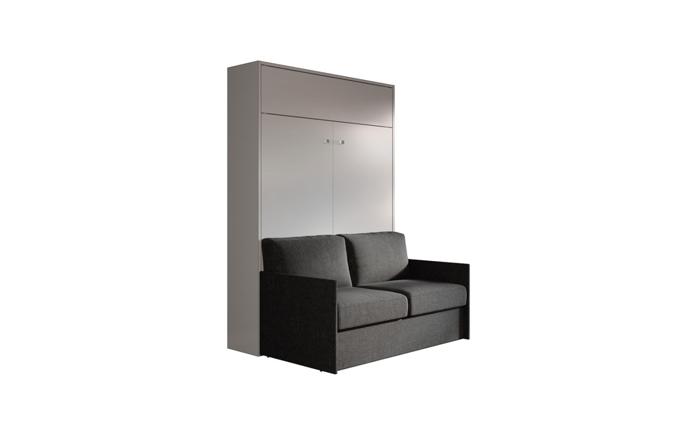 Letto alla francese a scomparsa con divano per attico o seconda camera