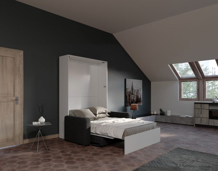 Aria Sofa 140 Big – Letto scomparsa due piazze francese con divano