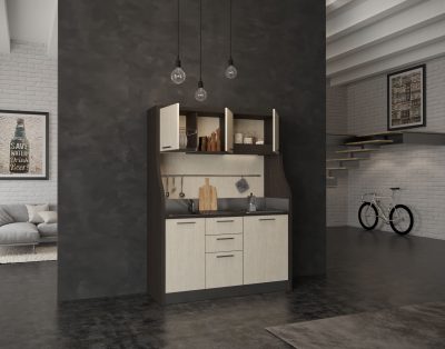 Cadore – cucina monoblocco con frigo e fornelli a gas