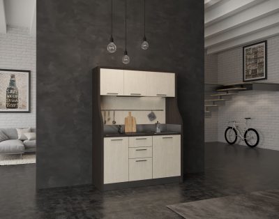 Cadore – cucina monoblocco rustica per residence montagna