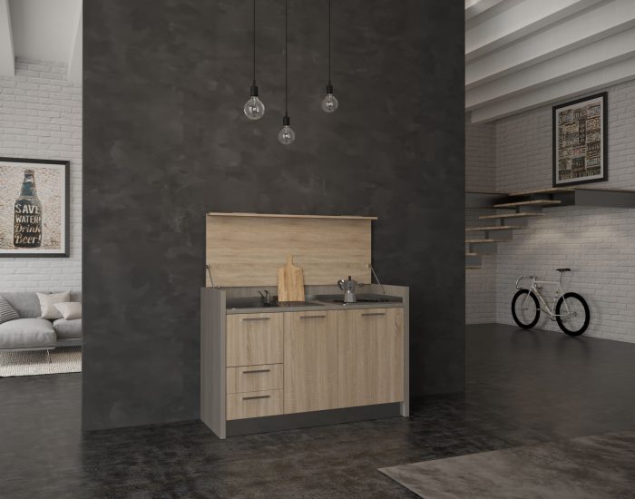 Cilento – mini cucina a scomparsa isola con copertura per bnb