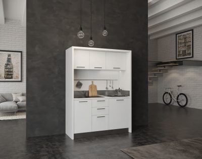 Circeo – cucina monoblocco 1 metro e 60 mini frigo