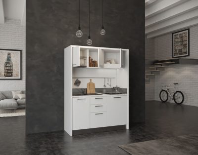 Circeo – cucina monoblocco compatta 4 fuochi 160 cm