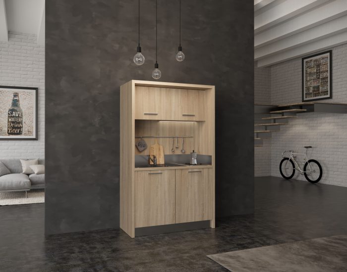 Gargano – cucina monoblocco meno di 1 metro e 50 con frigo