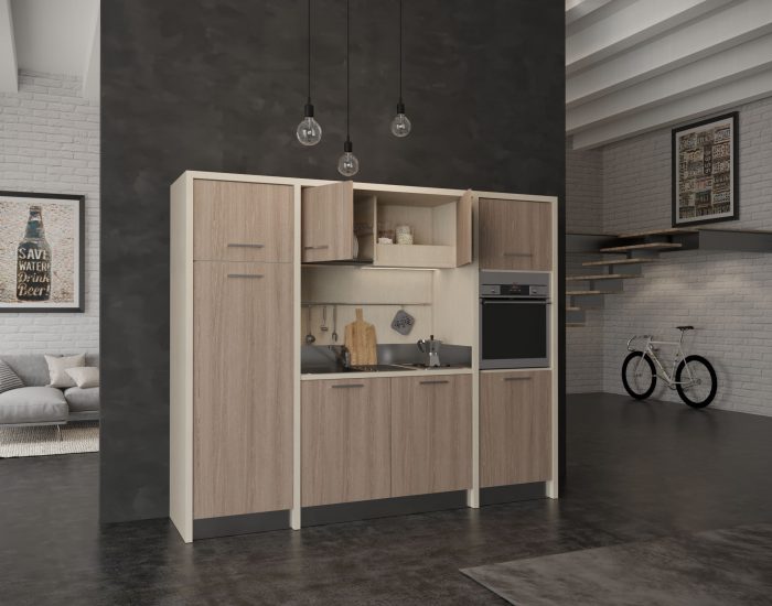 Langhe – cucina monoblocco con forno elettrico lavastoviglie