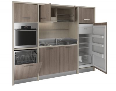 Langhe – armadio a scomparsa con cucina accessoriata per monocamere