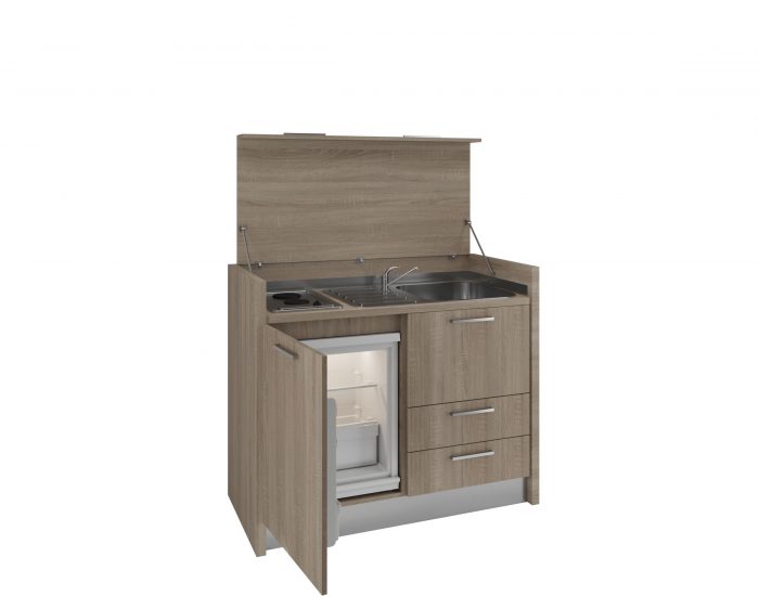Marsica – madia con cucina a scomparsa per loft e terrazzi