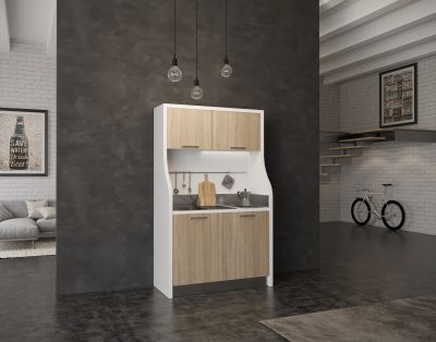 Monferrato – mini cucina monoblocco angolo cottura con frigo