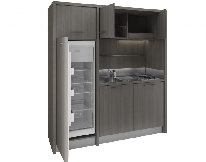 Mugello – cucina armadio con frigo a colonna alto