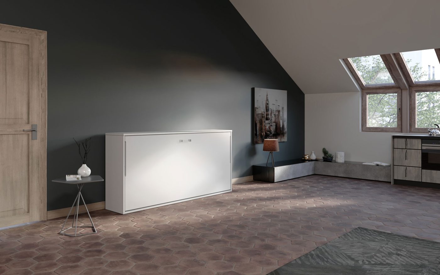 Letto a scomparsa singolo per camera bambino facile da aprire