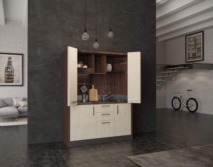 Oltrepo – cucina a scomparsa chiusura ante per uffici bnb