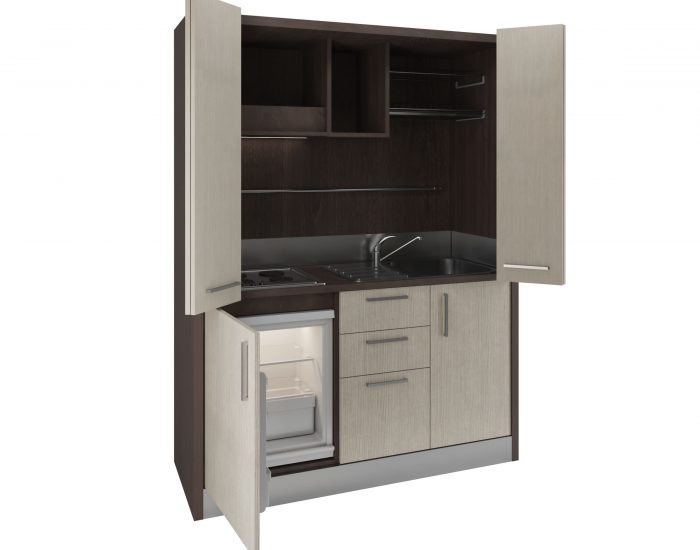 Oltrepo – cucina con mobile a totale scomparsa per miniappartamento