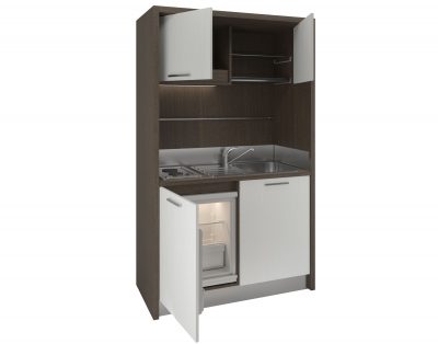 Sabina – mobile cucina con frigo basso e 2 piastre