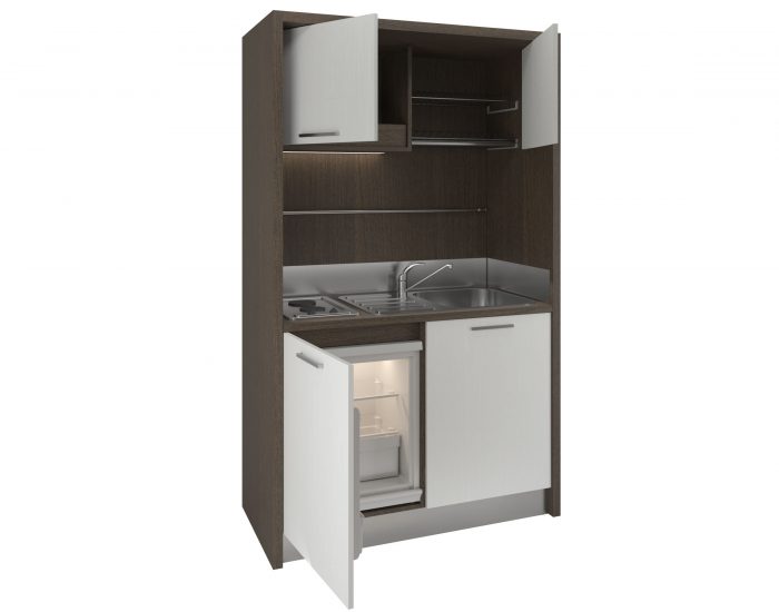 Sabina – mobile cucina con frigo basso e 2 piastre
