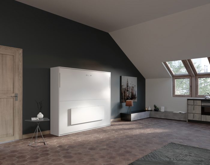 Soffio Desk 160 – Letto matrimoniale scomparsa scrivania monolocale