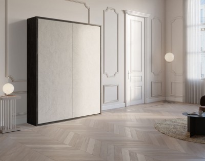 Piuma 160 Optical – Mobile letto matrimoniale bianco e nero