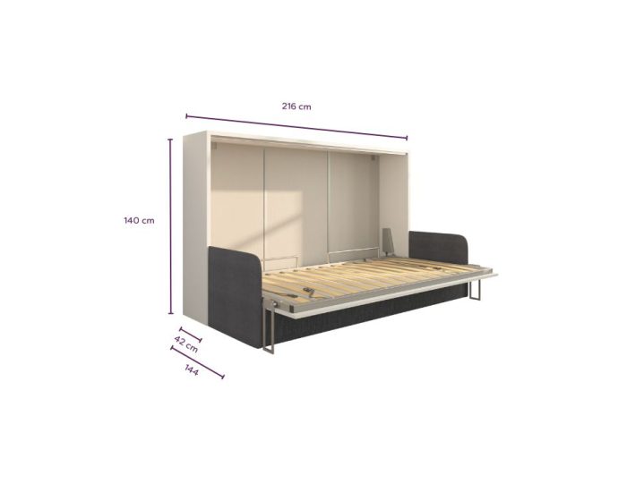 Letto a scomparsa 120 Orizzontale Divano Slim